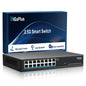 10 Port 2.5Gb Unmanaged Ethernet Switch with 8* 2.5G Base-T Ports, 2* 10G SFP+ Ports. GiGaPlus 2.5Gbps Network Switch for 2.5Gbps NAS/PC, WiFi6 Router, Wireless AP. Fanless Design, Plug and Play