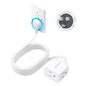 TROND Rotating Flat Plug Extension Cord Surge Protector 1.5ft, 3 AC, White