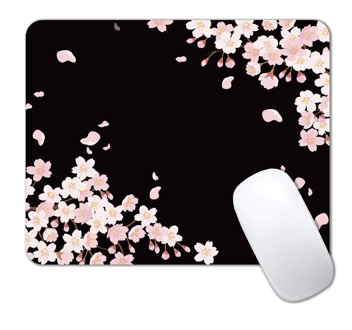 IMAYONDIA Cute Pink Mouse Pad, Floral Flowers Mouse Pad, Sakura Cherry Blossom Mousepad, Japanese Aesthetic Desk Decor, Anti Slip Rubber Base Mice pad for Computer Office Girl, 9.5 x 7.9 Inch