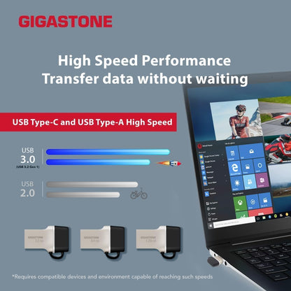 GIGASTONE 256GB Nano Luxus Dual USB Flash Drive, USB-C & USB-A, 100MB/s High-Speed Storage, Metal Design