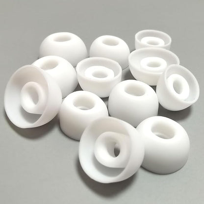 Earbuds Tips Replacement Universal Oval Earbuds Tips for True Wireless Earbuds 4.0mm-6mm Nozzle Silicone Replacement Ear Tips 6 Pairs LMS White