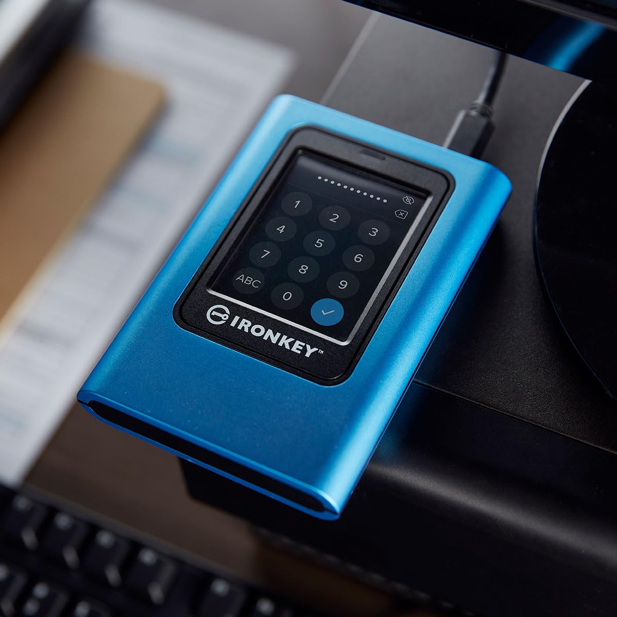 Kingston IronKey Vault Privacy 80 3.8TB External SSD | FIPS 197 | XTS-AES 256GB Encrypted | Touch Screen PIN | Secure Data Protection | IKVP80ES/3840G