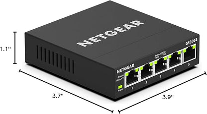 NETGEAR 5-Port Gigabit Ethernet Easy Smart Managed Essentials Switch - Desktop or Wall Mount, Home Network Hub, Office Ethernet Splitter