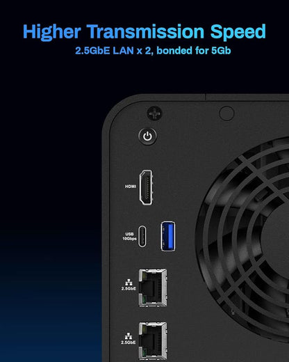 TERRAMASTER F6-424 NAS Storage 6Bay - N95 Quad-Core CPU, 8GB DDR5 RAM, Dual 2.5GbE Ports, Network Attached Storage with High Performance (Diskless)