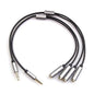 REXUS Grey 2-Pack 3.5mm Y Splitter Stereo Audio Cable 4-Pole Male to 2 Female for Headphone, Headset Splitter Adapter Extension Aux Cable, Compatible MobilePhone and New Version Laptop(M22F35Gx2)