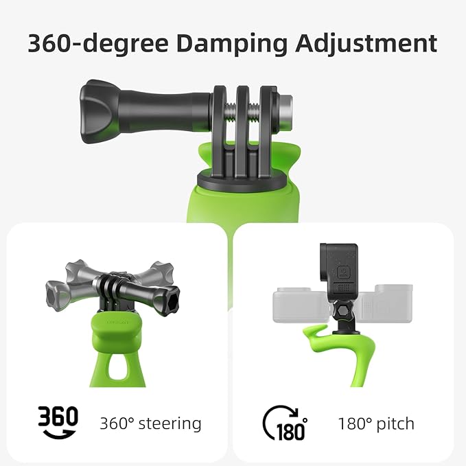 TELESIN Camera 360 Strap Mount Flexible Wrap Band Bike Motorcycle Handlebar Tube Roll Bar Stick Pole Ski Holder Accessories for GoPro Max Hero 13 12 11 10 9 Insta360 Ace Pro X3 DJI Action 3 4 Pocket