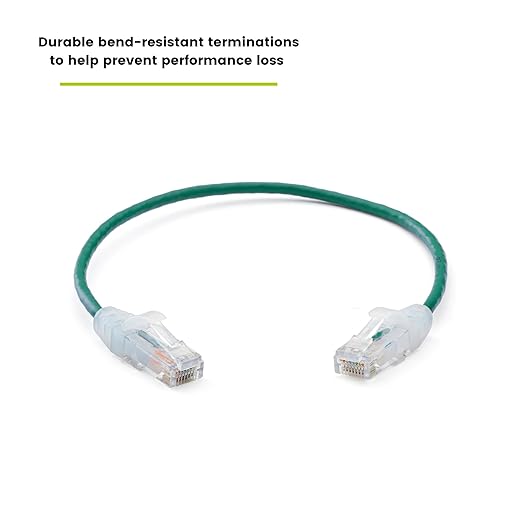 TRUECABLE Cat6 Component Rated Patch Cable, Unshielded (U/UTP), 1ft, Green, 28AWG Solid Copper, Snagless 10G High-Speed Ethernet Cable, PoE++ 4PPoE 100W, UL Listed, RoHS-3, 1 Pack