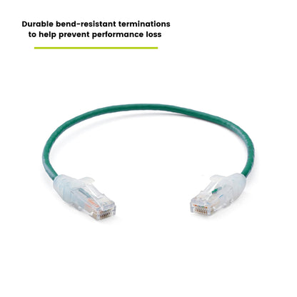 TRUECABLE Cat6 Component Rated Patch Cable, Unshielded (U/UTP), 1ft, Green, 28AWG Stranded Pure Copper, Snagless 10G High-Speed Ethernet Cable, PoE++ 4PPoE 100W, UL Listed, RoHS-3, 1 Pack