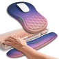 Hokafenle 2in1 Combination, Wave Keyboard Wrist Rest and Ergonomic Curvature Mouse Pad Wrist Support for Relieve Wrist Pain, Filled with Soft Cushion Memory Foam, Golden Pink Marble
