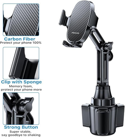 Miracase [2025 Latest Upgraded] Universal Cup Phone Holder for Car, [Rotatable & Adjustable] Long Neck Car Cup Holder Phone Mount Compatible with iPhone, Samsung, Google & More Smartphones