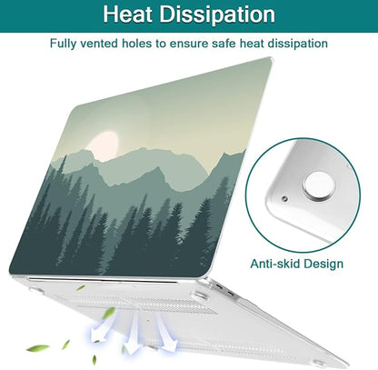 Teryeefi Compatible with MacBook Pro 13 inch Case 2022 2020-2016 Release Model: A2338 M2/M1 A2251 A2289, Plastic Hard Shell Case & Keyboard Cover for MacBook Pro 13 with Touch Bar, Forest