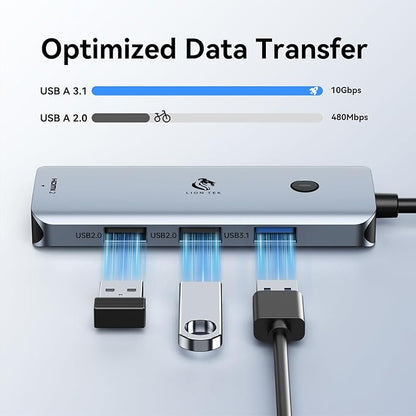 USB C Docking Station Dual Monitor, LIONWEI Laptop USBC Dock Multiport Adapter with 2 4K HDMI, 3 USB-A/3.0/2.0, 100W Power Delivery, 6-in-1 for MacBook/Surface/Lenovo/Dell/HP