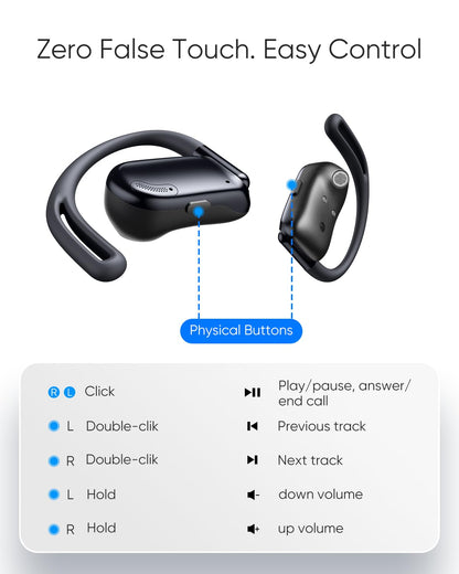 NEOQOQO Open Ear Headphones, Running Headphones for Workout, Beige