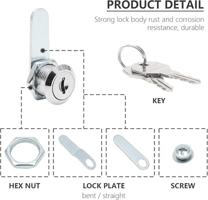 Uenhoy 6 Pack Cam Locks Keyed Alike, 5/8" (16mm) Set for Drawers, Mailbox, Tool Box, RV, File Cabinet Locks with Keys