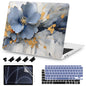 Teryeefi for MacBook Air 13 inch Case 2021 2020 2019 2018 Release (Model A2337 A2179 A1932 Retina Display with Touch ID), Plastic Hard Shell Case & Keyboard Cover for MacBook Air 13 M1, Gold Flowers