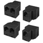 Uvital RJ12 6P6C 1 Female to 2 Female Phone Line Splitters, Black 2 Pack