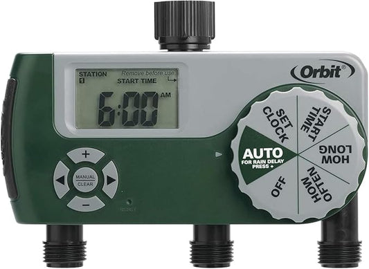 2-Pack Orbit 56082 3-Outlet Programmable Digital Hose Watering Timer