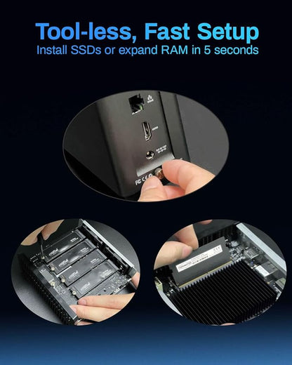 TERRAMASTER F4 SSD NAS Storage - 4Bay All SSD NAS Server N95 QuadCore CPU, 8GB DDR5 RAM, 5GbE Port, Palm-Sized High-Performance Network Attached Storage (Diskless)