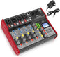 PYLE Studio Audio Sound Mixer Board - 6 Channel Bluetooth Compatible Professional Portable Digital DJ Mixing Console w/ USB Mixer Audio Interface - Mixing Boards For Studio Recording - PMXU68BT