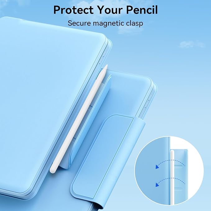 for iPad 9th Generation Case with Keyboard,Keyboard Case for iPad 9th/8th/7th Gen， Magic-Style Magnetic Keyboard Case with 7-Color Backlight - Multi-Touch Trackpad for iPad 10.2 inch (Sky Blue)