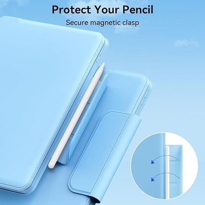 for iPad 9th Generation Case with Keyboard,Keyboard Case for iPad 9th/8th/7th Gen， Magic-Style Magnetic Keyboard Case with 7-Color Backlight - Multi-Touch Trackpad for iPad 10.2 inch (Sky Blue)