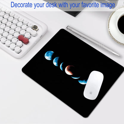 SHALYSONG Moon Phase Mouse Pad, 9.5"x7.9" Non-Slip 3mm Small Mousepad