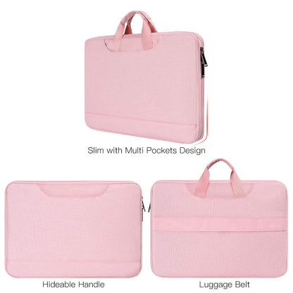 15.6 Inch Laptop Sleeve TSA Case Women Ladies Bag for Macbook Pro 16" M5 M4 M3 M2 M1, Lenovo Ideapad 15.6", HP Envy/Victus 15.6, Dell Inspiron 15, Acer Aspire/Nitro 15, ASUS MSI Macbook 15 Case, Pink