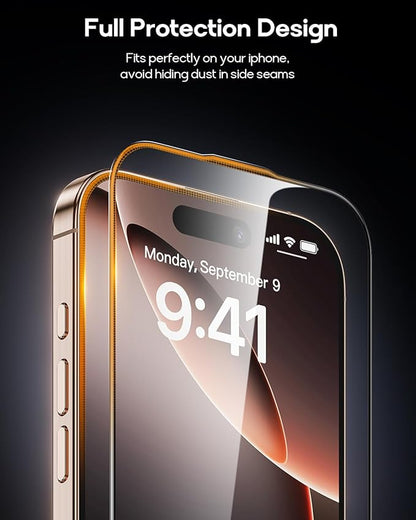 3 Pack for iPhone 15 Plus Tempered Glass Screen Protector, Dust Free CABIN, Auto Positioning, Bubble Free, High Definition, Easy Installation,9H+ Hardness