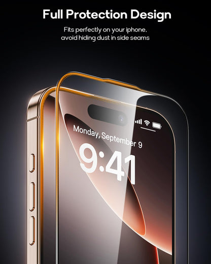 FUNCAT GLOBAL 3 Pack for iPhone 14 Pro Max Tempered Glass Screen Protector, Dust Free CABIN, Auto Positioning, Bubble Free, High Definition, Easy Installation,9H+ Hardness