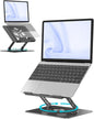 Adjustable Laptop Stand for Desk - Portable Laptop Riser with Rotating Base, Foldable Aluminum Computer Stand, Ergonomic Laptop Holder for MacBook Pro/Air Dell HP Lenovo Notebook up to 15.6", Black