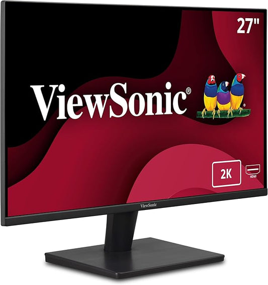 ViewSonic VA2715-2K-MHD 27 Inch 1440p Monitor, LED Display with Adaptive Sync for High-Resolution Home and Office Work, HDMI, and DisplayPort Inputs