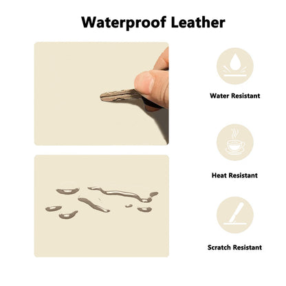 PU Leather Desk Pad Protector Gaming Mouse Pad Non Slip Desk Mat for Keyboard and Mouse Waterproof Desk Writing Pad for Office and Home Desk Accessories(Beige, 47.2 * 17.7)