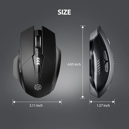 INPHIC Multi-Device Bluetooth Mouse, Upgraded Visible Battery, 2400 DPI, Silent Ergonomic Computer Wireless Mouse for Laptop, Mac, PC etc.
