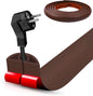 Floor Cord Cover Self Adhesive Cord Hider,10FT Cable Management, Extension Strip Protector for Wires, Prevent Cable Trips for Offices, Gyms, Exhibitions Cavity:0.3"(W) x 0.28"(H) Coffee