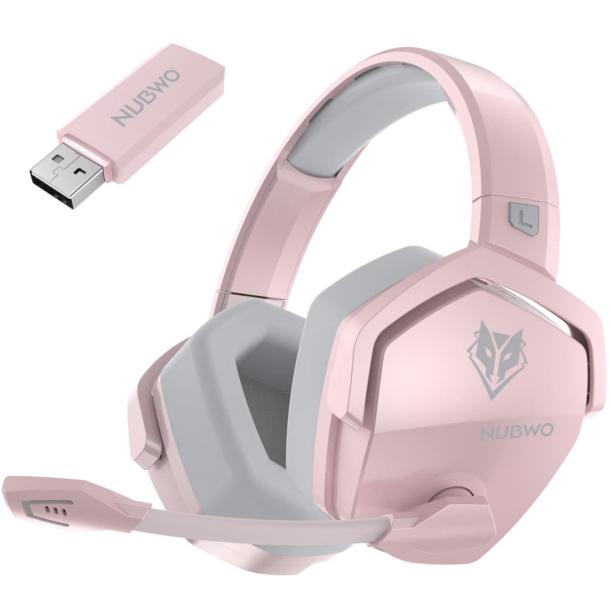 NUBWO Wireless Gaming Headset with Mic for Ps5 Ps4 PC, Zero Interference, 100-Hour Battery All-Day Play, 23ms Sync for Fortnite & Call of Duty/FPS Gamers, Triple Mode All Devices Compatible - White