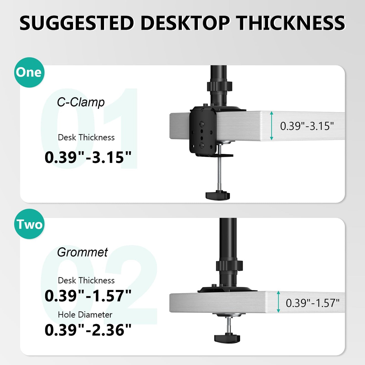 WALI Triple Monitor Mount, 3 Monitor Desk Mount for Screens 13-33 Inch, Multiple Monitors Stand with Tilt, Swivel, Rotation, Mounting Holes 75/100 mm, Black