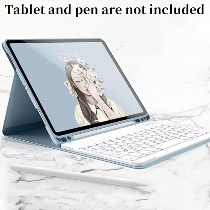 Keyboard Case for iPad Air 11-inch M3/M2 (2025/2024)/ Air 5th 4th Generation 10.9" with Mouse and Rainbow Backlit Magnetic Detachable Bluetooth Keyboard Cover,Black