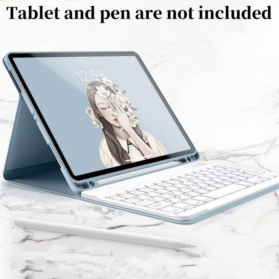 Disonbeir Rainbow Backlit Keyboard Case for iPad Pro 13 inch (M5, 2025/M4, 2024) Case with Mouse and 7 Colors RGB Colorful Backlight Magnetic Detachable Bluetooth Keyboard Cover,Pink
