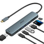 MOKiN USB C Hub HDMI Adapter, 9 in 1 Dongle with 3 USB Port, RJ45 Ethernet, SD/TF Card Reader, 100W PD Charging, Compatible with MacBook Pro/Air, Gray