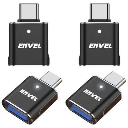 ENVEL 𝟒𝐏𝐚𝐜𝐤 𝐔𝐩𝐠𝐫𝐚𝐝𝐞𝐝 USB C to USB Adapter, 10 Gbps Type-C Male to USB3 Female OTG Converter, Compatible with Apple iWatch iPhone 17 16 15 Galaxy S24 iPad Air 4 5 Mini 6