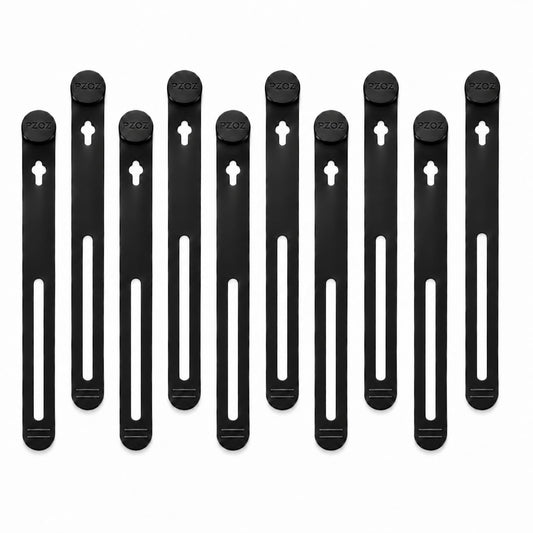 PZOZ Silicone Cable Ties 10 Pack, Reusable Cable Organizer Straps for Cords