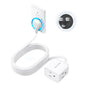 TROND Rotating Flat Plug Extension Cord Surge Protector 1.5ft, 3 AC, White