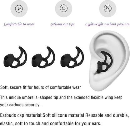 Medium Replacement Earbud Tips Silicone Ear Tips Compatible with Bose Quietcomfort and Sport Headphone Earbud Covers Ear Bud Tips 3 Pairs