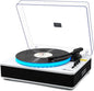 LP&No.1 Record Player with Built-in Stereo Speakers, LED Control, 3-Speed Belt-Drive Vinyl Turntable with USB Playback & Recording, Wireless BT Input & Output, Auto Stop, Pitch Control | White Pearl