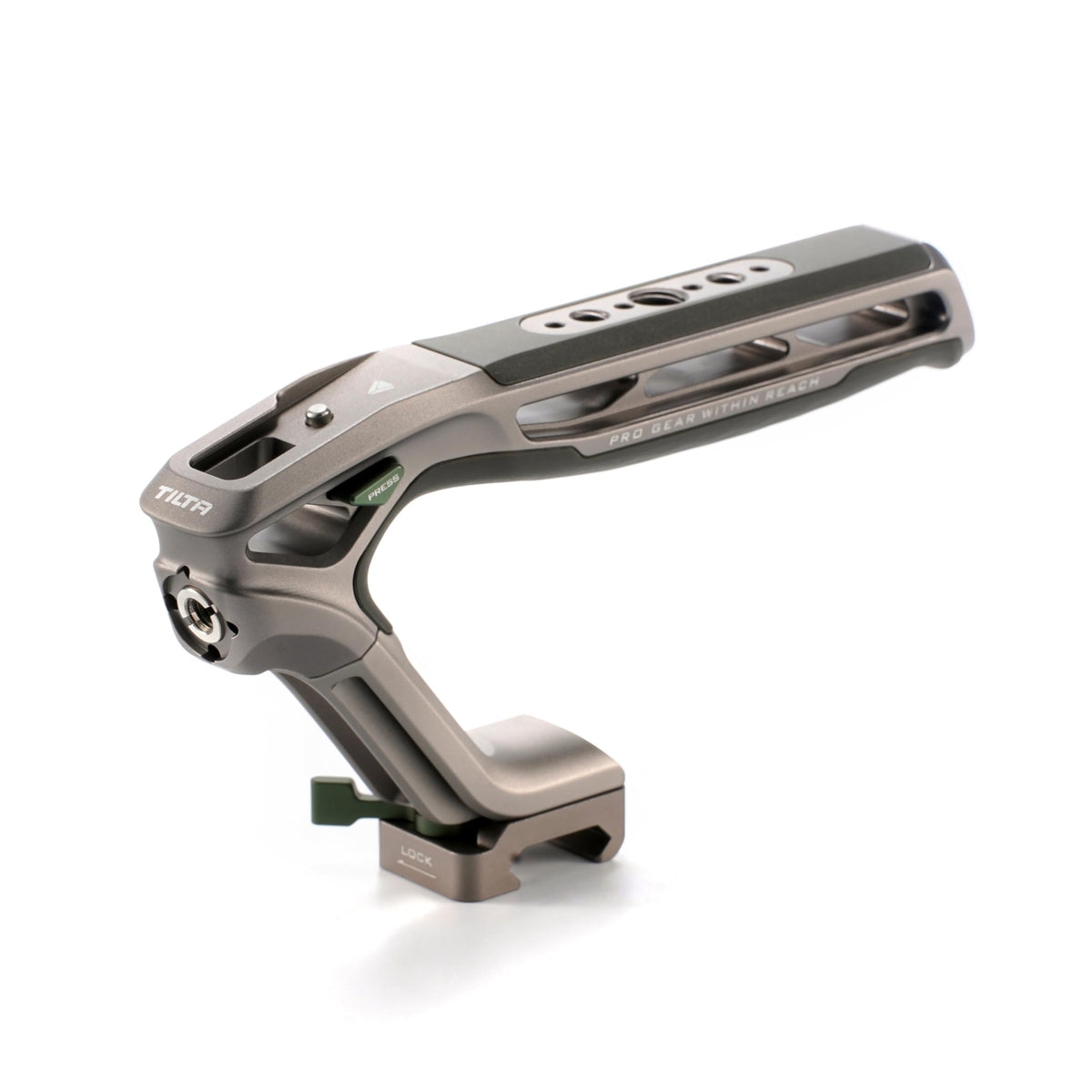 Tilta Xeno Side Handle for Filmmakers & Cameras - Black | Secure Connection & Helps Prevent Rotation | Adjustable Height | Textured Silicone Grip | Convenient Assembly (Dual 1/4″-20)