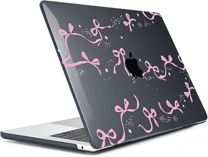 Compatible with MacBook Air 13.6 inch Case 2025 2024 2023 2022 Release M4 A3240 M3 A3113 M2 A2681 with Touch ID, Plastic Hard Shell Case&Keyboard Cover&Screen Protector&Webcam Cover, Bows-b