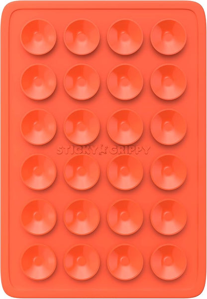 Suction Phone Case Mount, Sillicon Adhesive Phone Accessory for iPhone and Android, Hands-Free Fidget Toy Mirror Shower Phone Holder, Tiktok Videos and Selfies (Orange)
