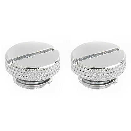 Dracaena 2 Pack G1/4" Thread, Thin Water Stop Plug Fitting with Coin Slot for Computer Water Cooling System, Durable Brass/Copper Material, Silver