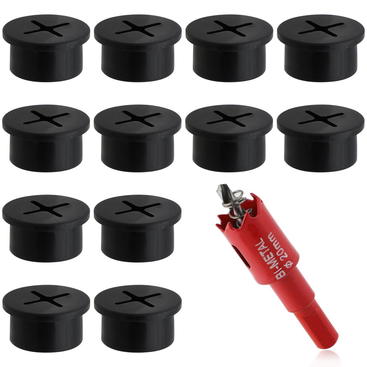 1.5 Inch(38mm) Desk Grommet,13 Pieces Cable Grommet, Desk Hole Cover for Cables with Hole Saw,Plastic Cable Cord Wire Hole Cover for Desk, Table,Cabinet,Countertop and Other Furniture(Whitek)