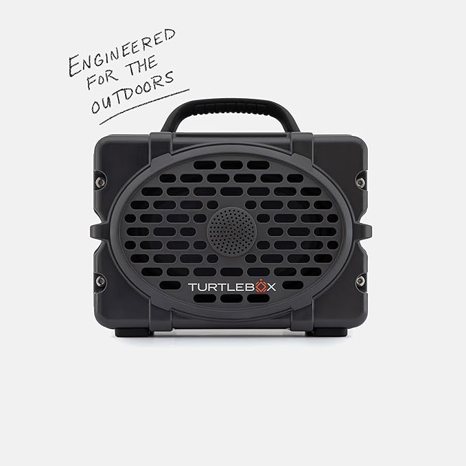 Turtlebox Original Gen 3: Portable Outdoor Bluetooth Speaker – Ultra-Loud (120dB), Waterproof (IP67), Rugged, Impact-Resistant, 3-Day Battery | Party Mode: Unlimited Pairing Stereo, Gray/Gray